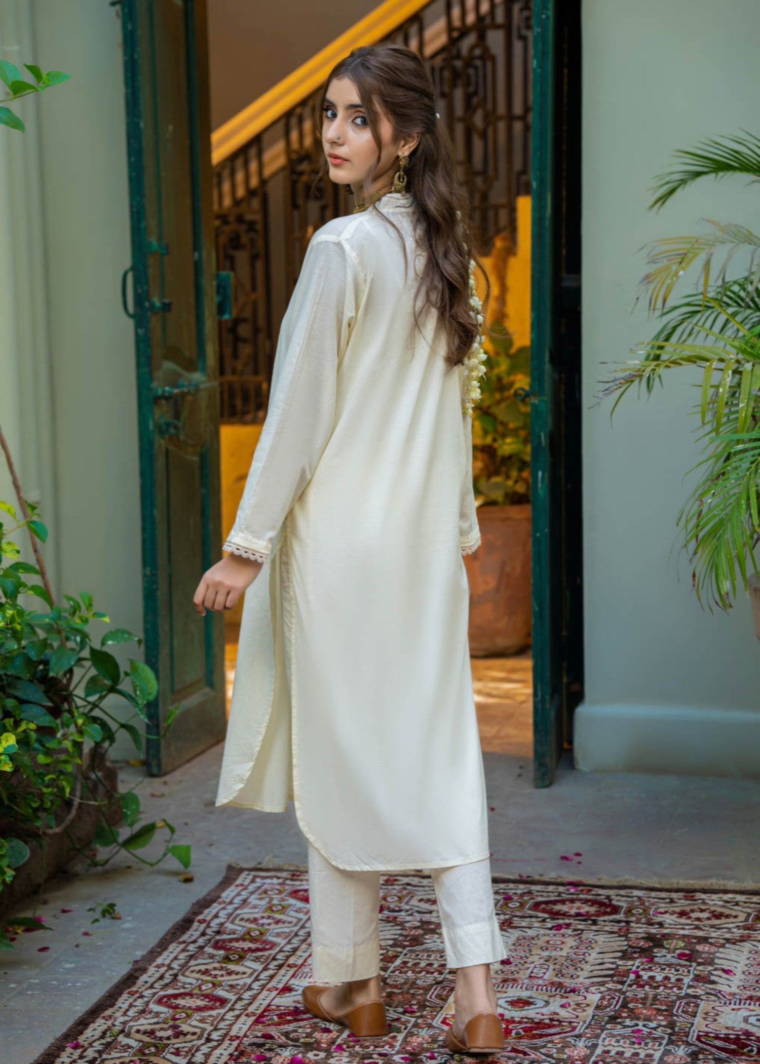 Tng (The Next Generation) Mizaaj Co Ord Set | Off White Women 2pcs