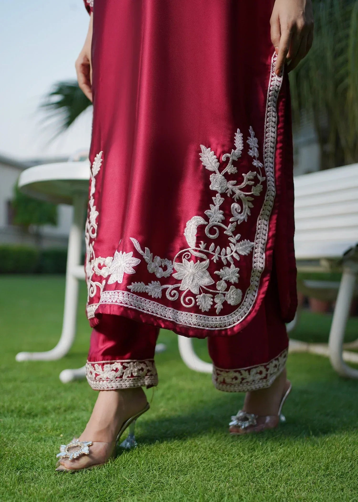 Rangoon Clothing Parisa Silk Maroon Women 3pcs