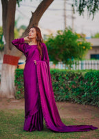 Culaccino Saree Studio Fuchsia Women 2pcs