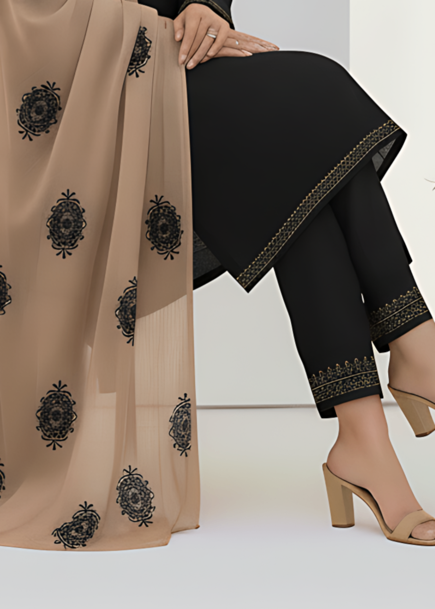 Sahibas By Mirza Darum Black Women 3pcs