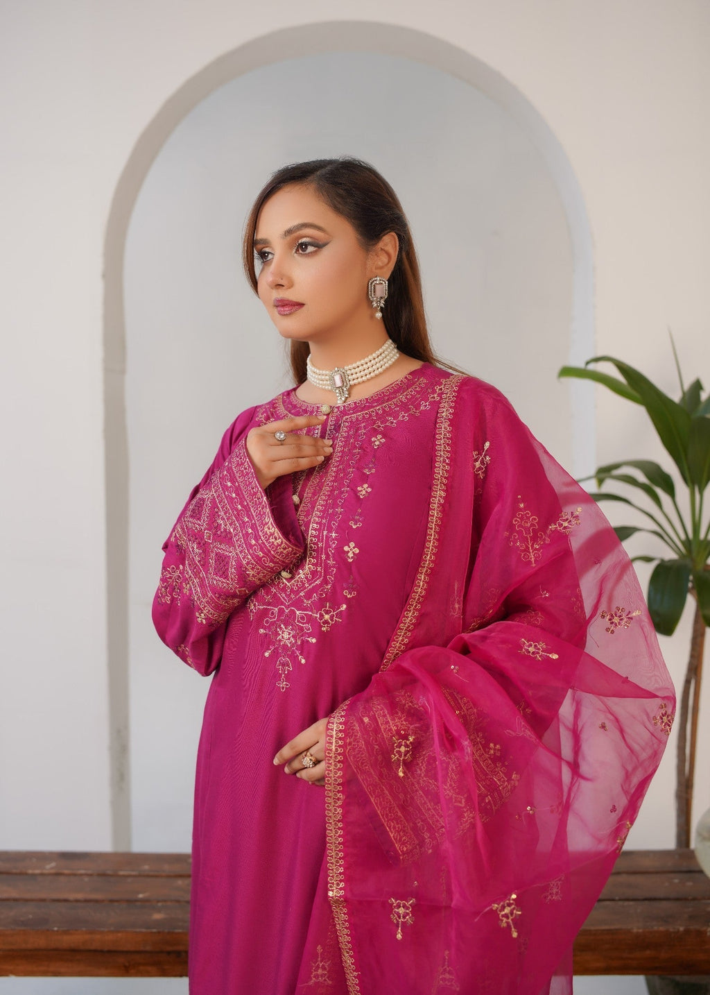 Gulposh Tea Pink (Embroided ) Women 3pcs