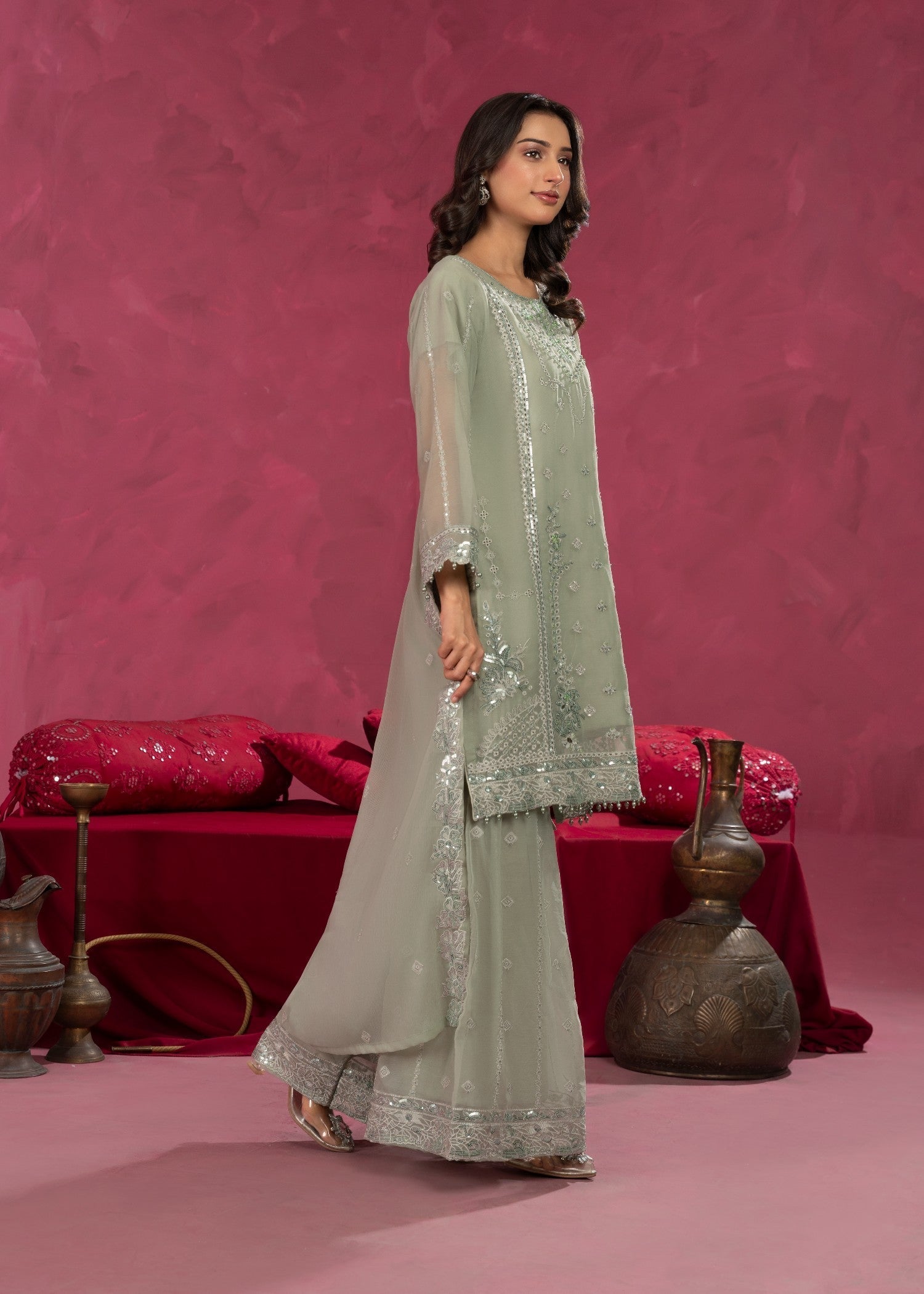 Four Season Boutique ZOBIA GHARARA PISTA Women 3pcs