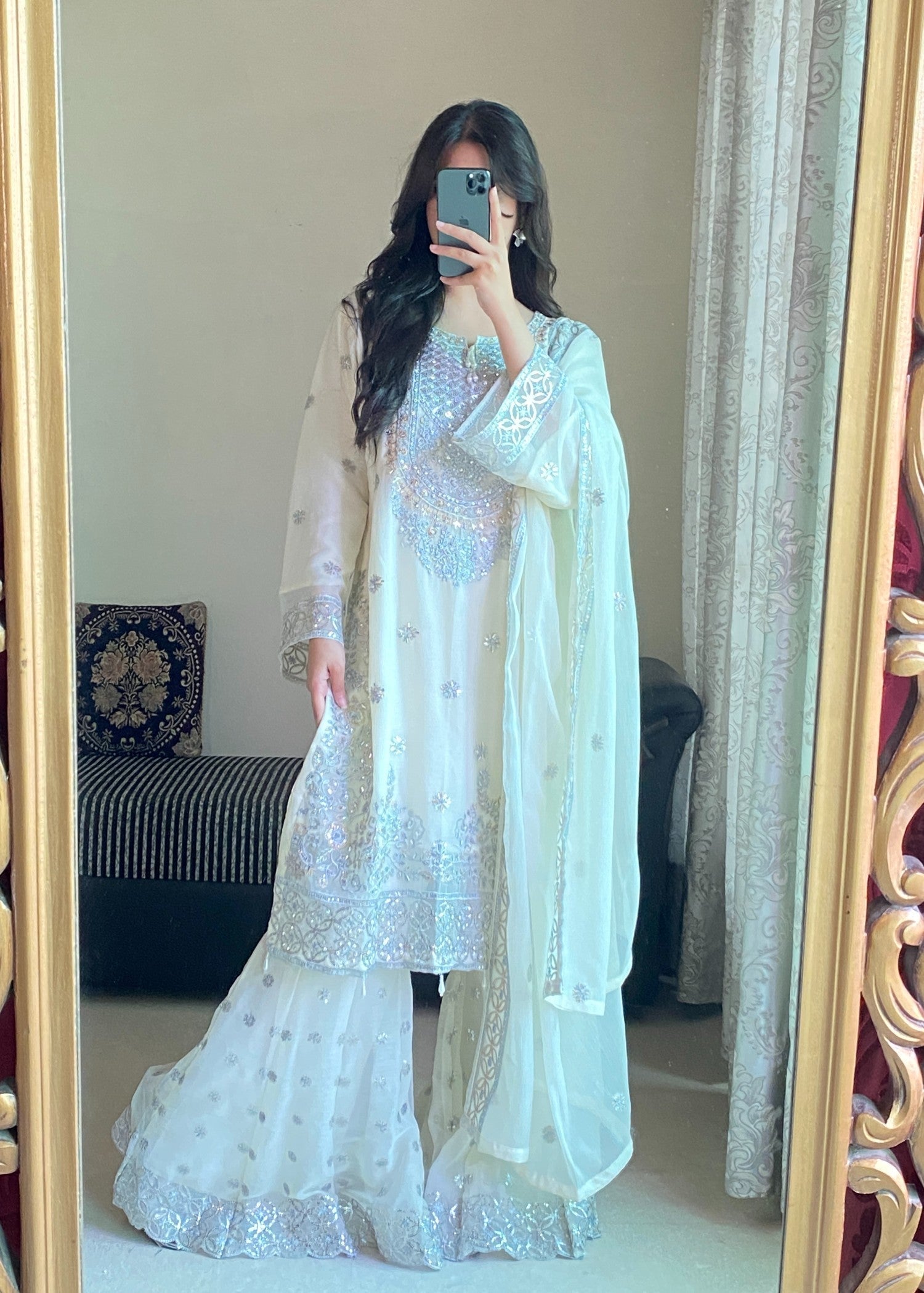 Four Season Boutique FARSHI GHARRARA CREAM Women 3pcs