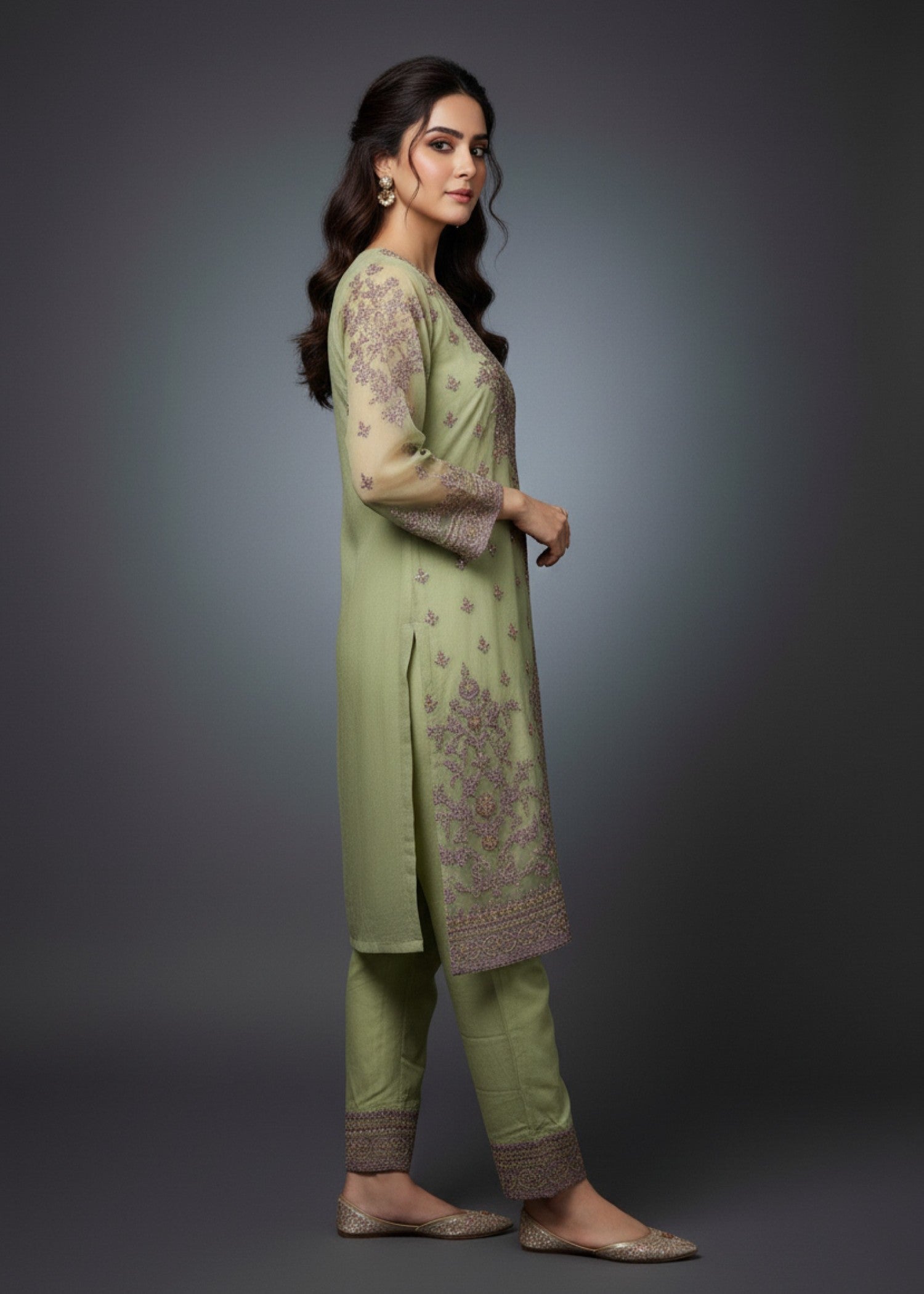 Diara Couture HOOR US 498 P. GREEN Women 3pcs