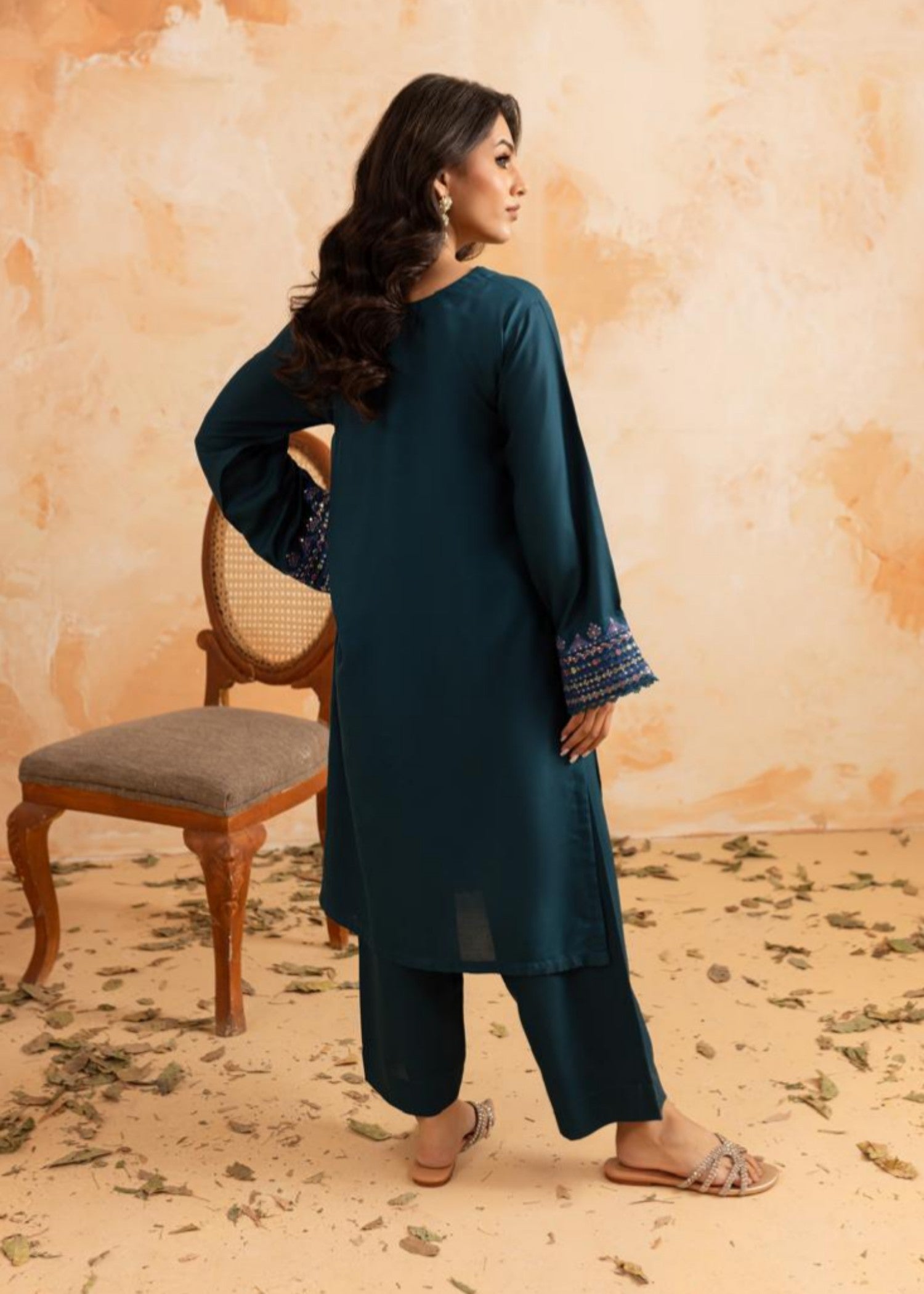 Afsarah Floral Zinc Luxury Embroidered Stitched Dress Women 2pcs