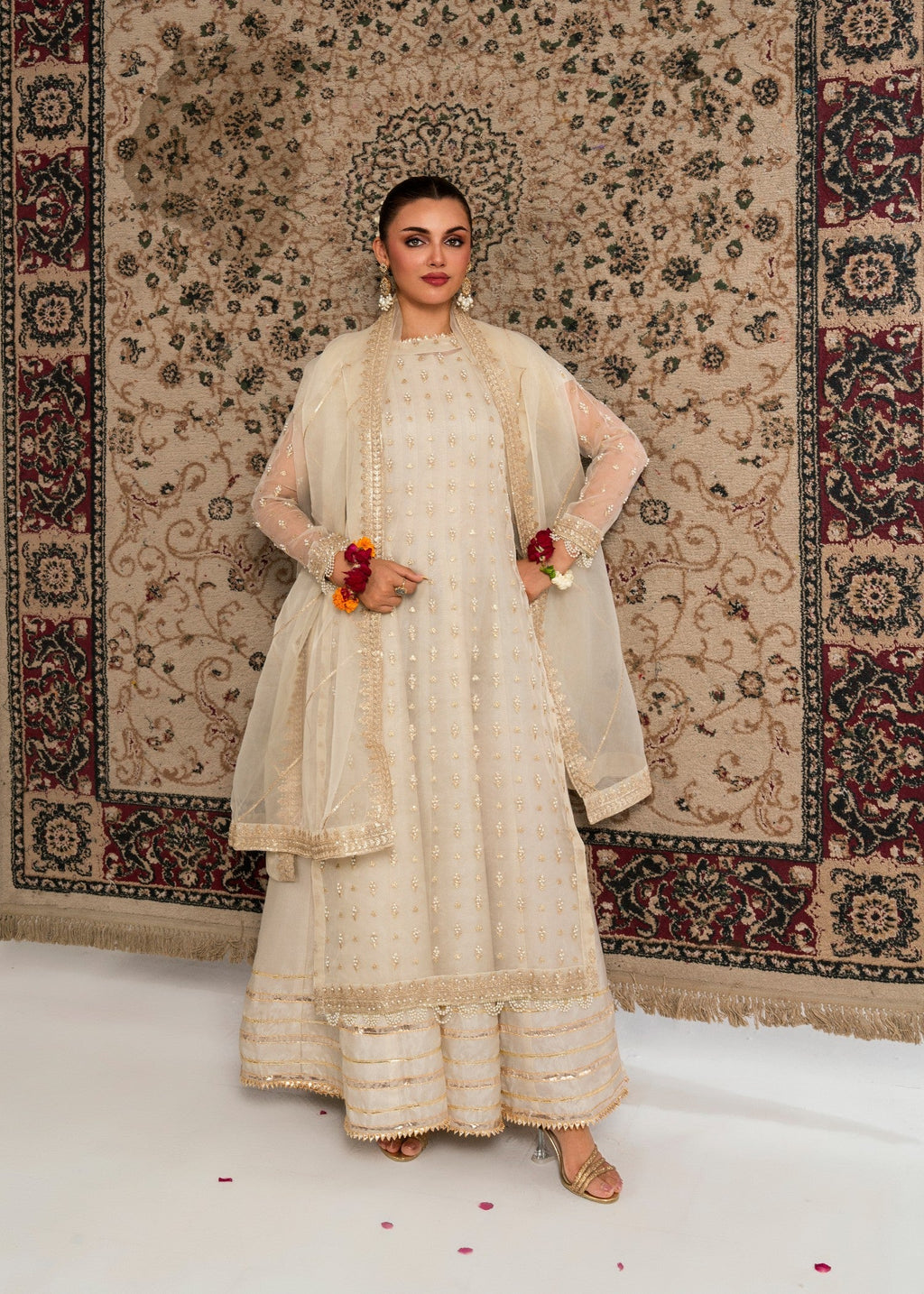 Maira Fashion Ivory Pishwas Women 4pcs