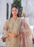 Sajfi Closet Luxury Cotton Stitched for Women | Beige Women 3pcs