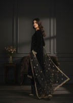 Pehnawa By Bin Akram’s Midnight Regalia | Velvet Women 3pcs