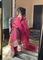 Shehroz Fashion Royal Wine Glow Women 3pcs