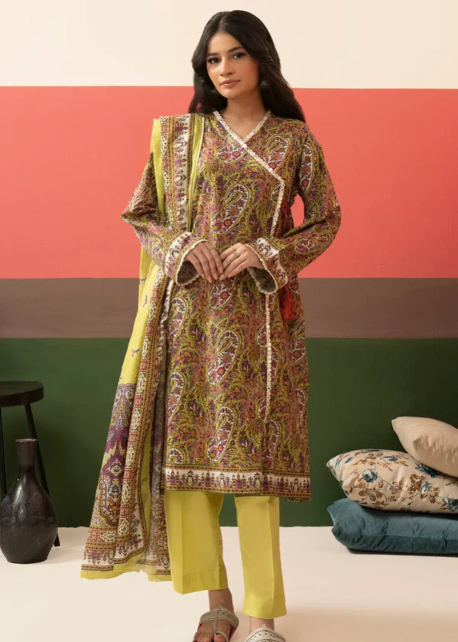 Zellbury Kurta Dupatta Trouser WPS2531932 Women 3pcs
