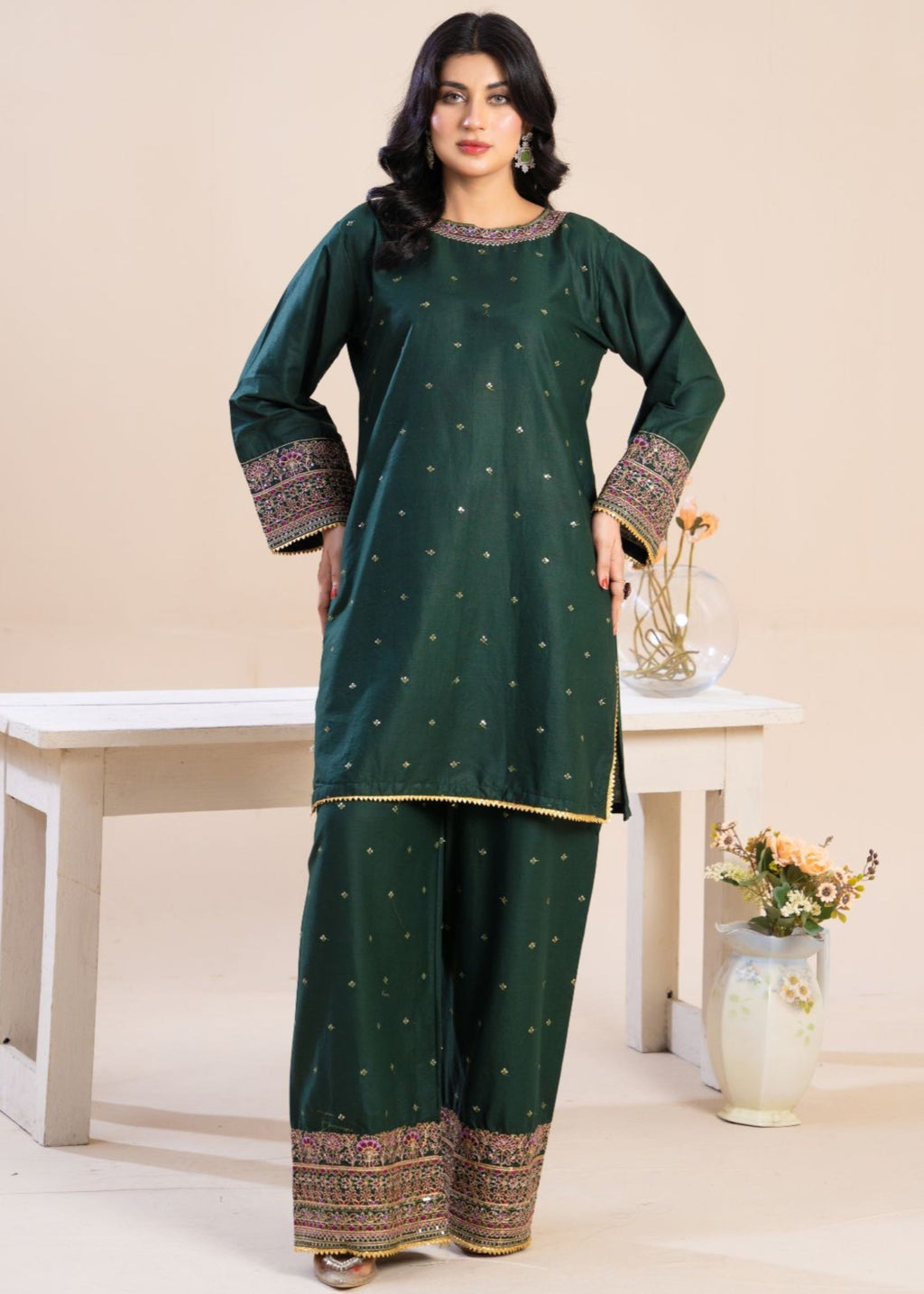 Zeenat & Zoha B GREEN Festive Women 3pcs