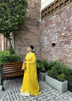 Sanskari.Pk Apsara Yellow Lehnga Women 4pcs