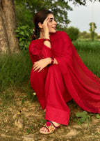 Imtiazbyalrubab Spice Red Farshi shalwar Set Women 3pcs