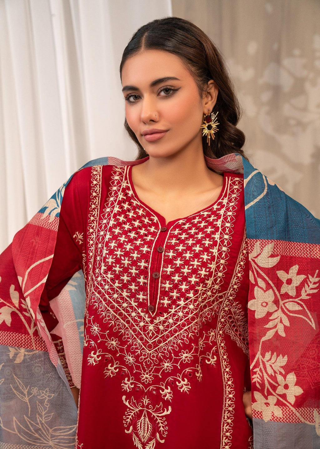 Shehroz Fashion Maroon Majesty Women 3pcs