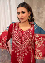 Shehroz Fashion Maroon Majesty Women 3pcs