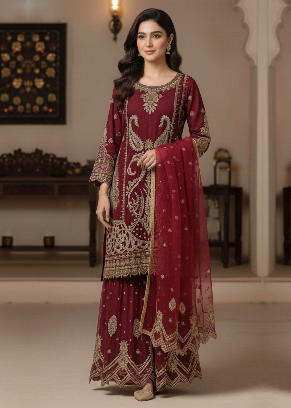 Diara Couture ROUBA US 569 MAROON Women 3pcs