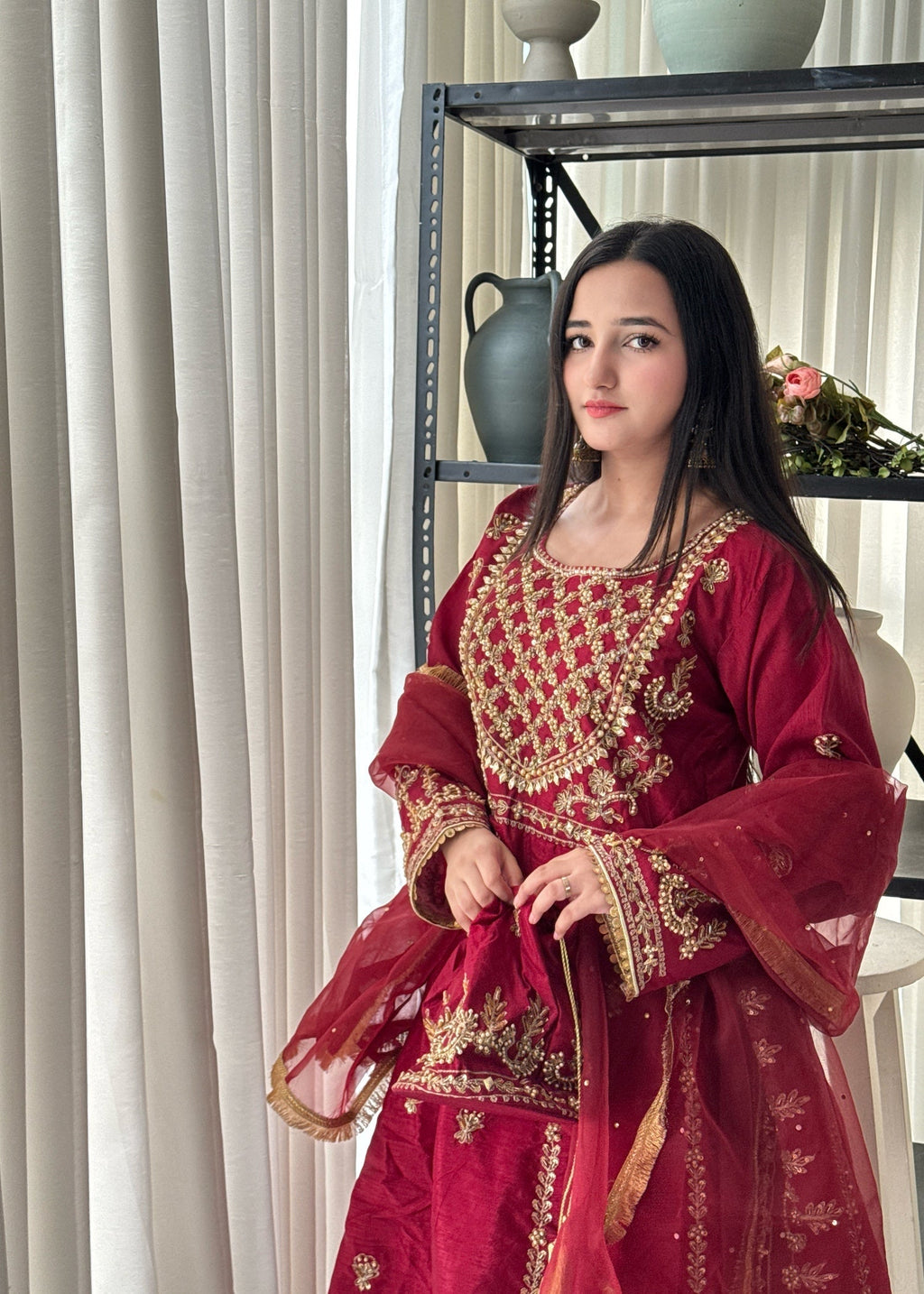 Suits By Sadia Maroon imaan maxi Women 4pcs