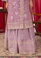 Four Season Boutique SAJAL CRUSH PLAZZO MAUVE Women 3pcs