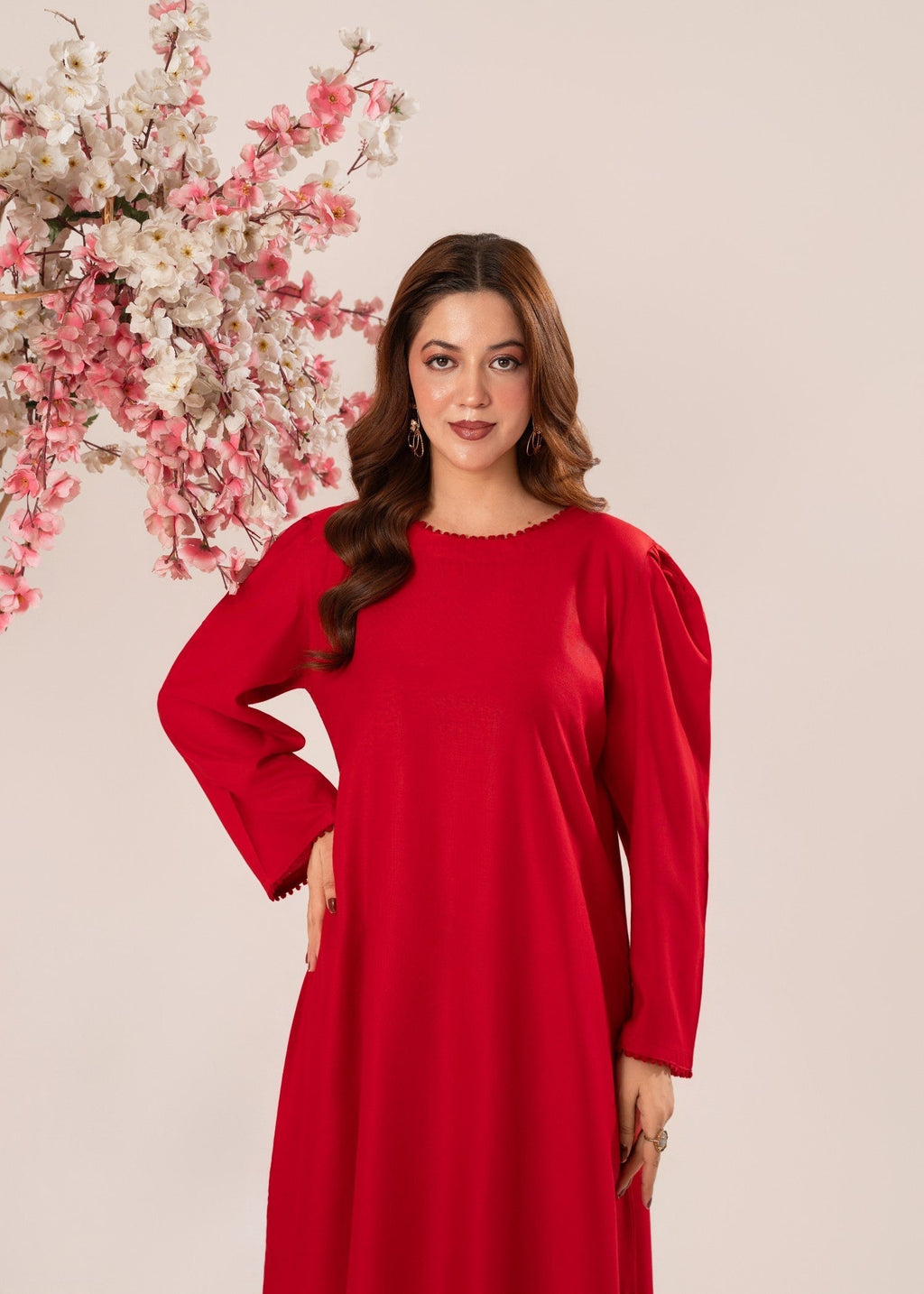 Stylish Collection PEPLUM RED Women 2pcs