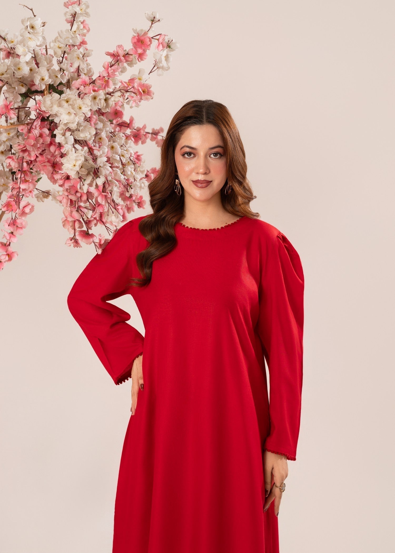 Stylish Collection PEPLUM RED Women 2pcs