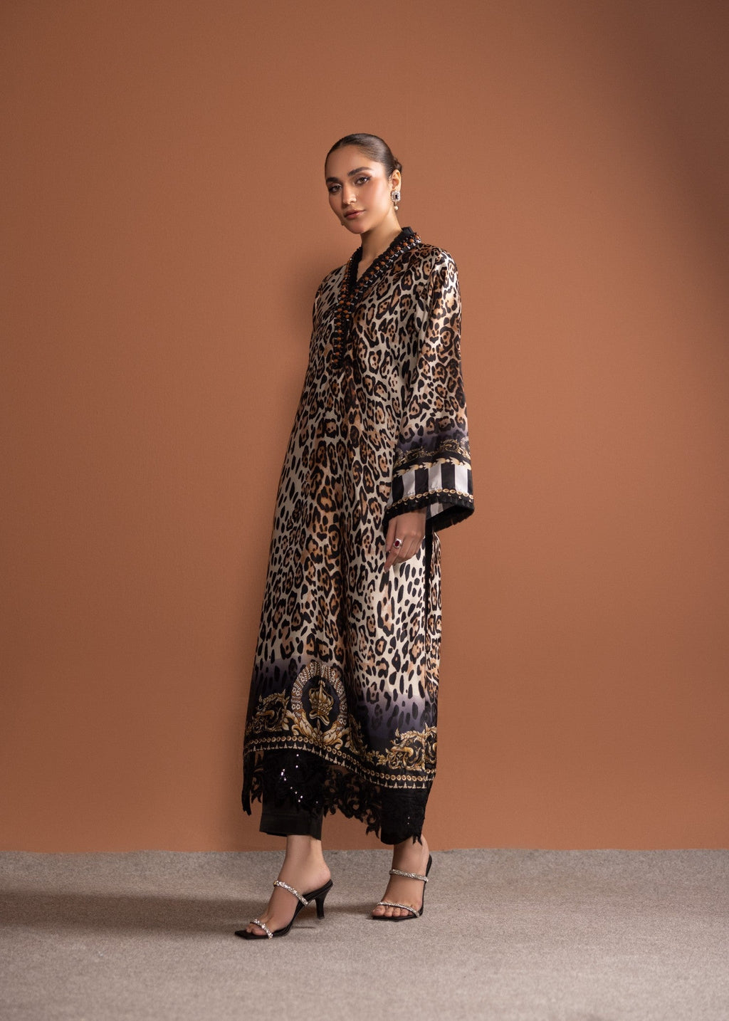 Alyssa LEOPARD PRINT SILK ALN22 Women 2pcs