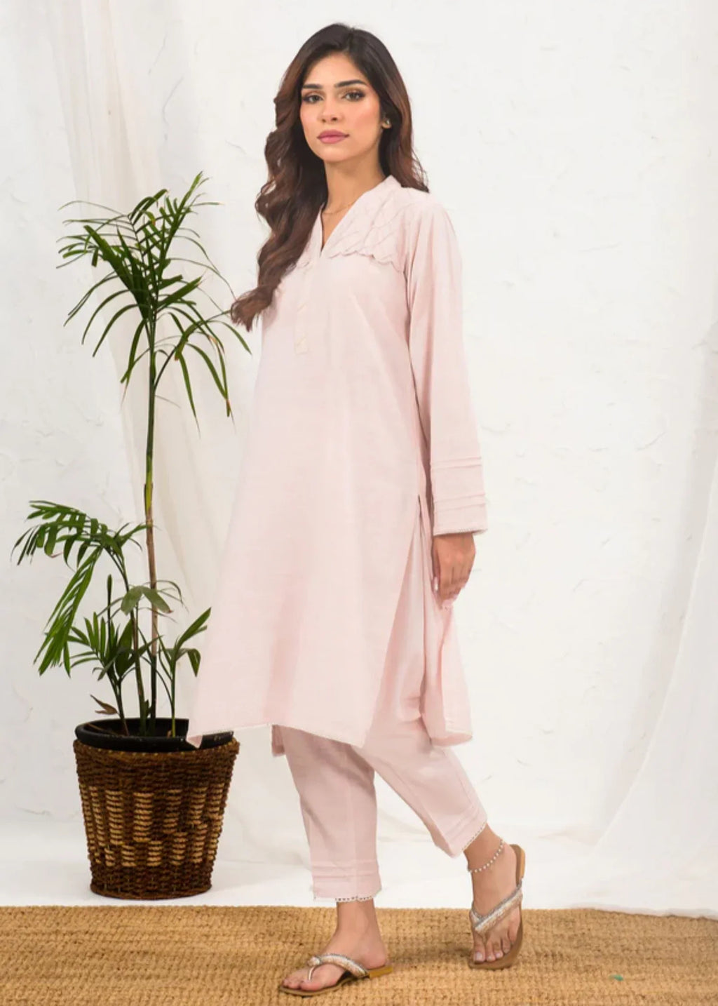 Ochre Cotton Chambray Suit SOLS 01 Women 2pcs
