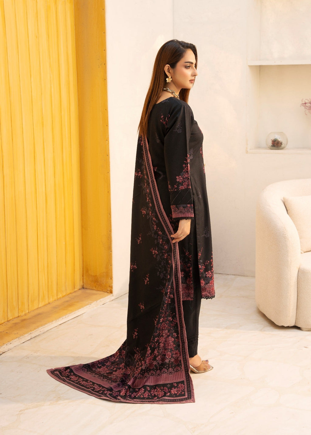 Designer Rack Digital embraided Dhanak black Women 3pcs