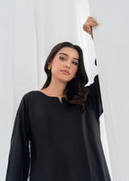 Stylish Collection PLAIN BLACK FARSHI SHALWAR Women 2pcs