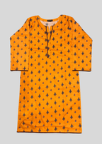 Salimas Bright Orange Printed Stitched Lawn Suit Women 2pcs