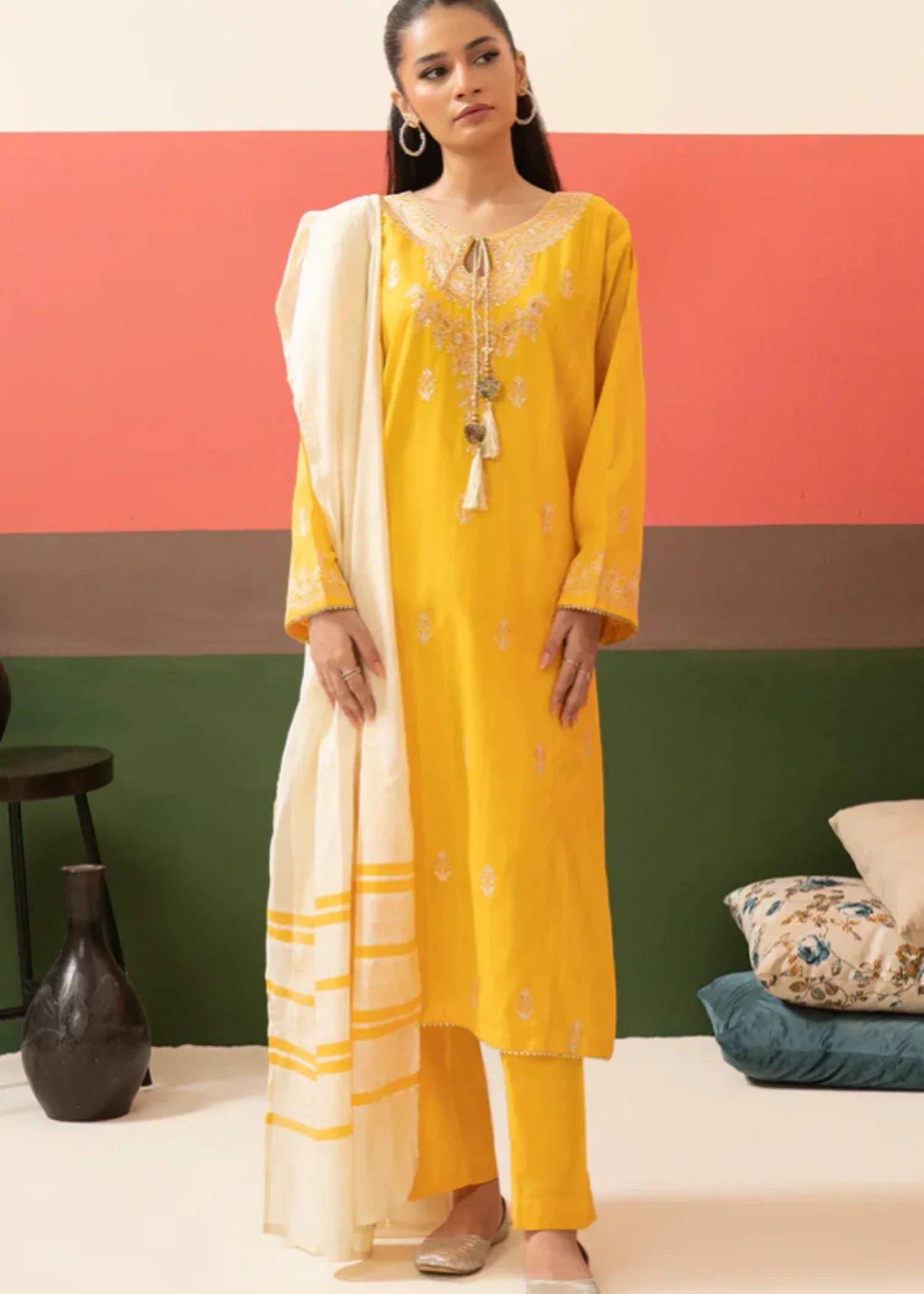 Zellbury Embroidered Kurta Dupatta Trouser WPS2531631 Women 3pcs