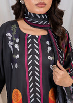 Stylish Collection RUKHSAR BLACK Women 3pcs