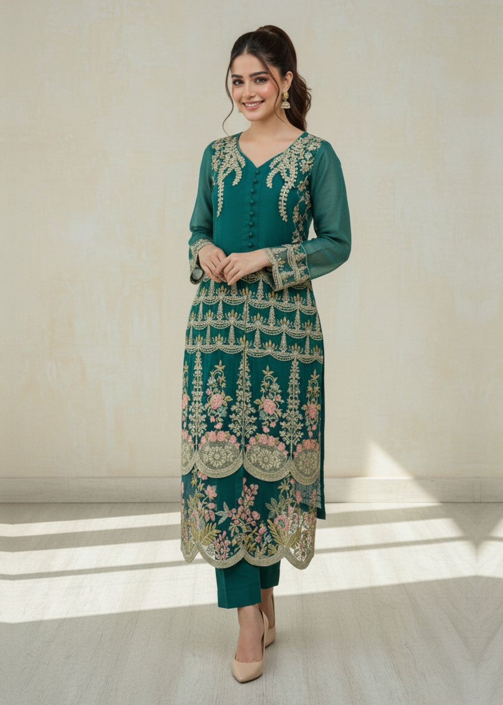 Diara Couture FARISHA US 480 GREEN Women 3pcs