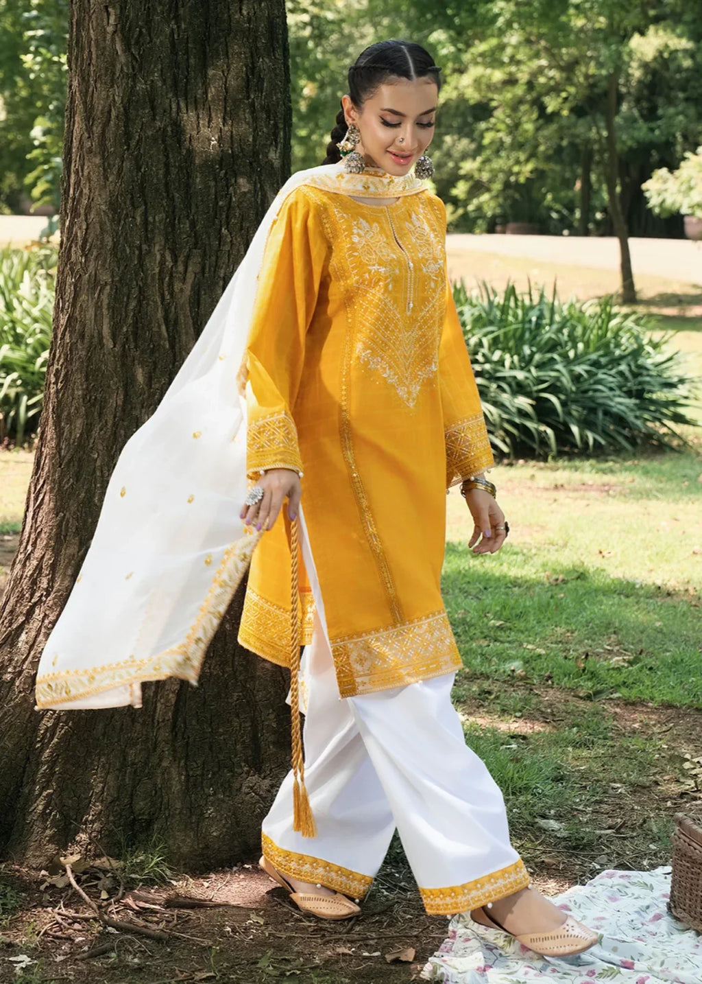 Hemstitch Saffron Petal Women 3pcs