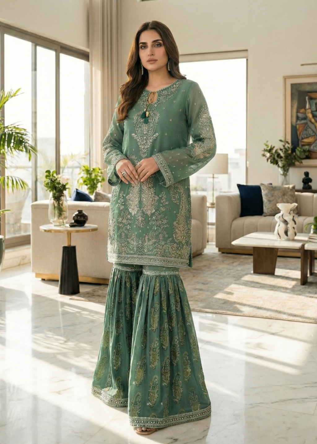 Diara Couture HABIBA DF 56 GREEN Women 3pcs