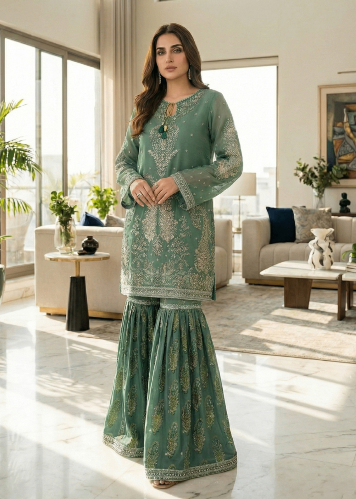 Diara Couture HABIBA DF 56 GREEN Women 3pcs