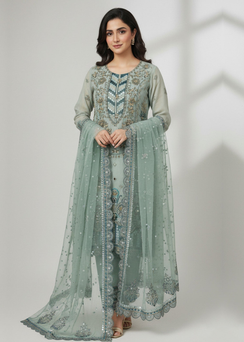 Diara Couture ESHAL US 548 PASTEL GREEN Women 3pcs