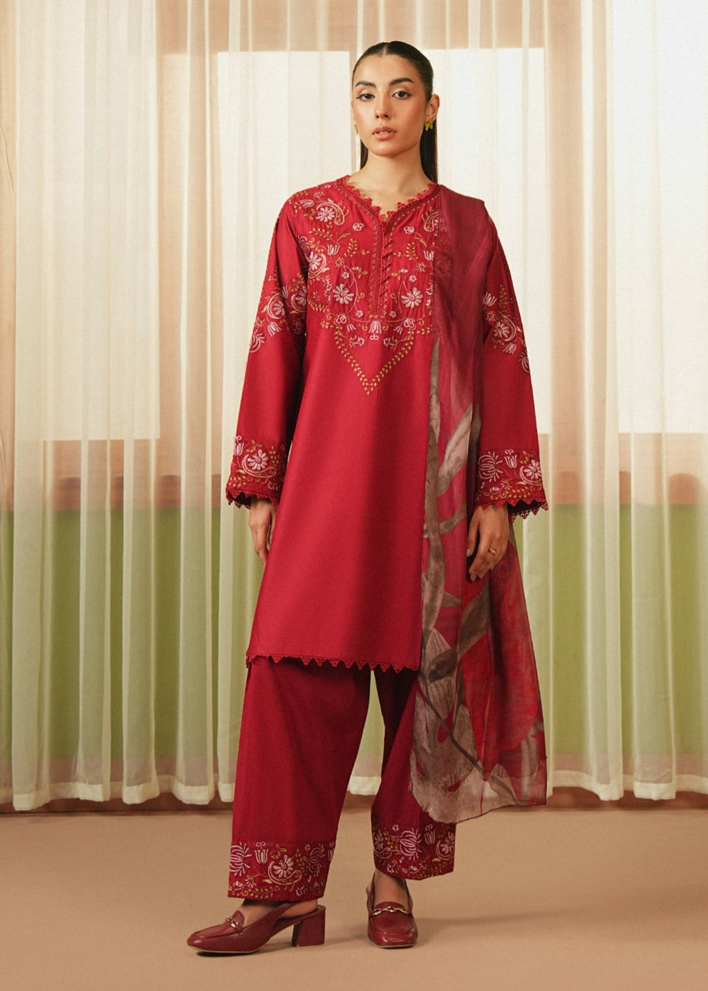Mannat Flare (Red) Women 2pcs