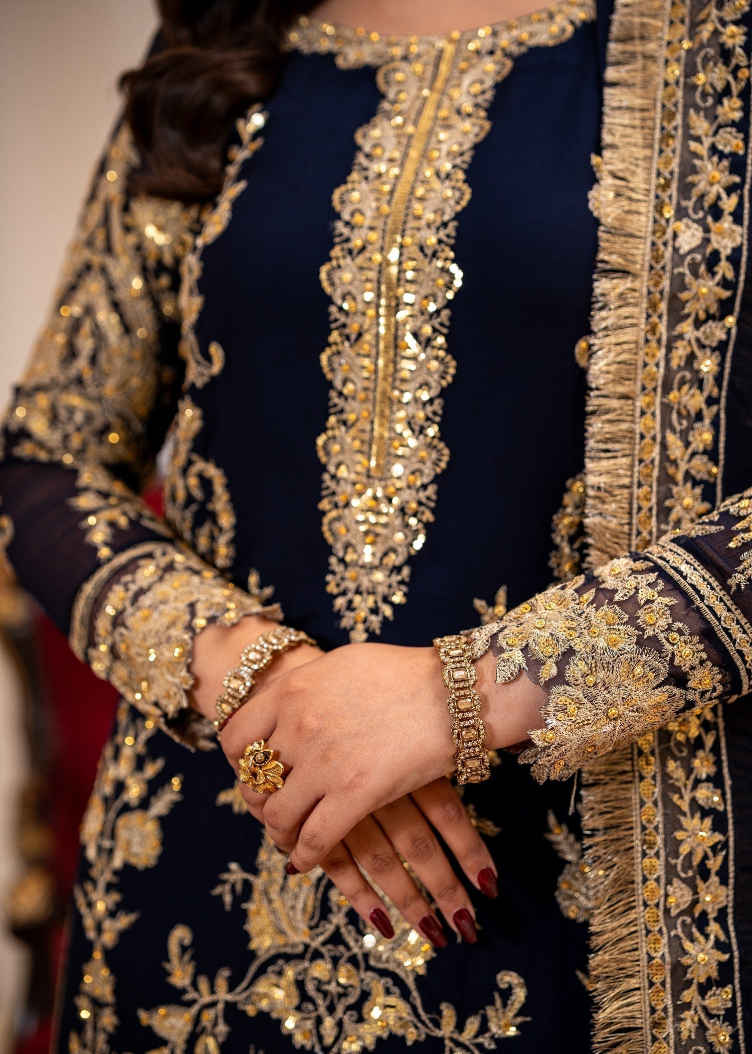 Alyssa Navy blue suit ALL402 Women 3pcs