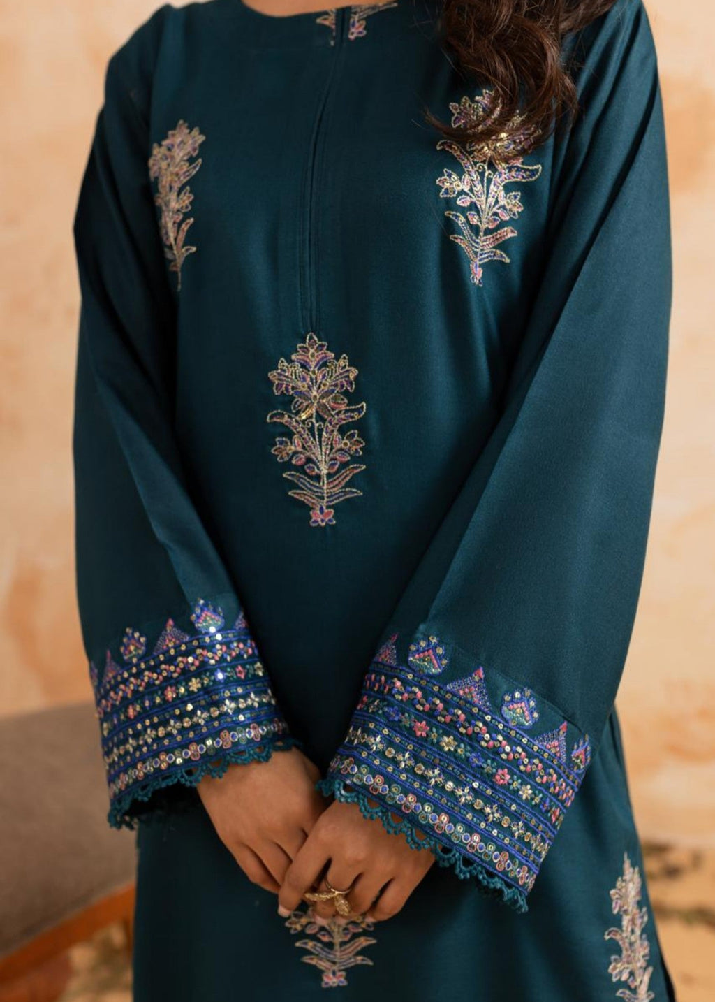 Afsarah Floral Zinc Luxury Embroidered Stitched Dress Women 2pcs