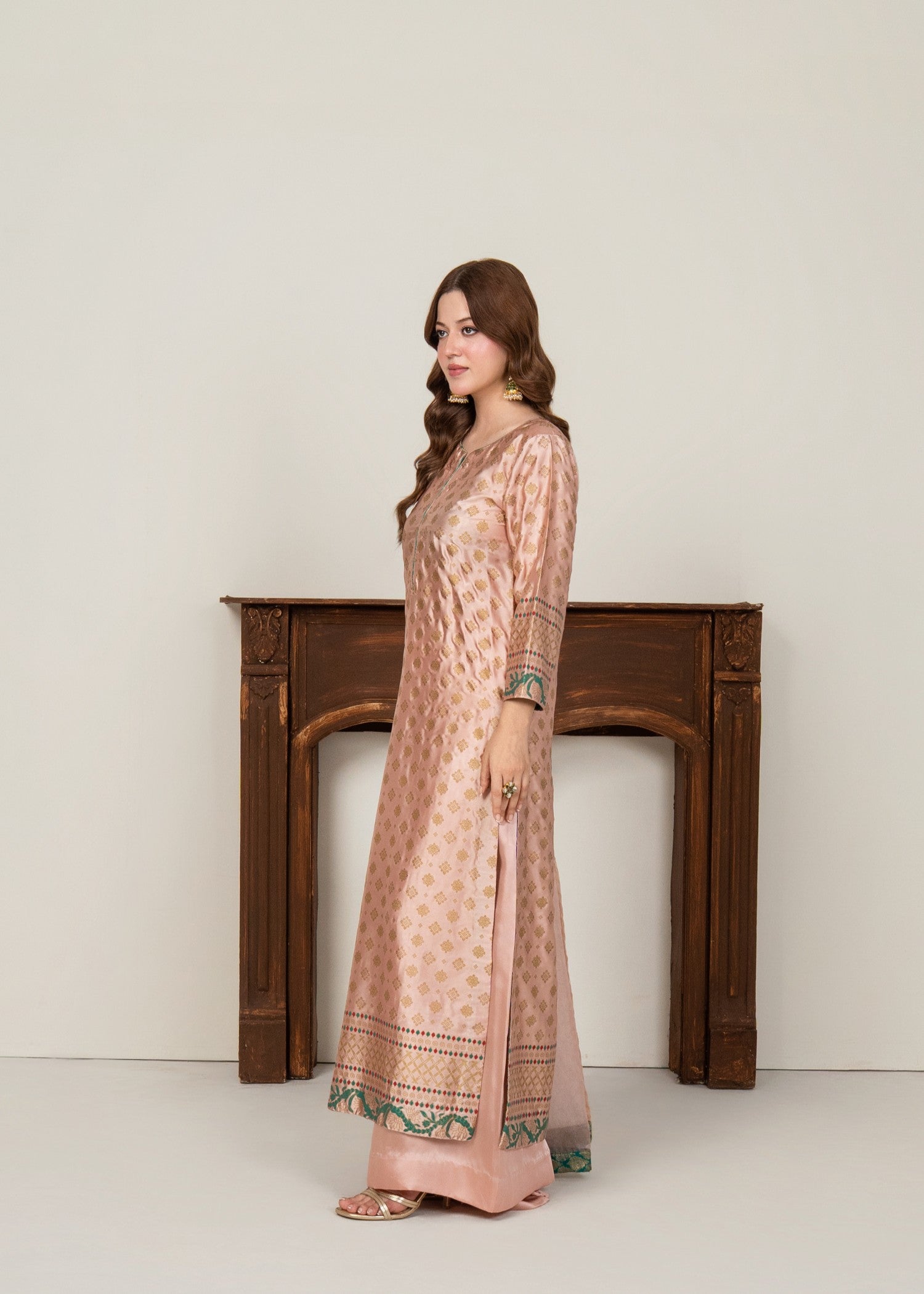 Ray Online Store Royal Pink Gold Block Print Women 3pcs