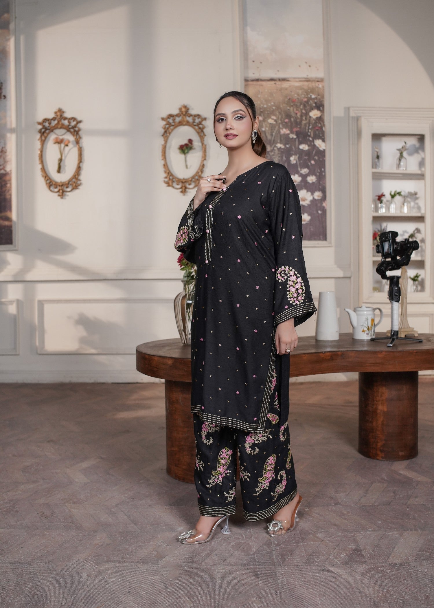 Gulposh Cloud Black ( Embroided ) Black Women 2pcs