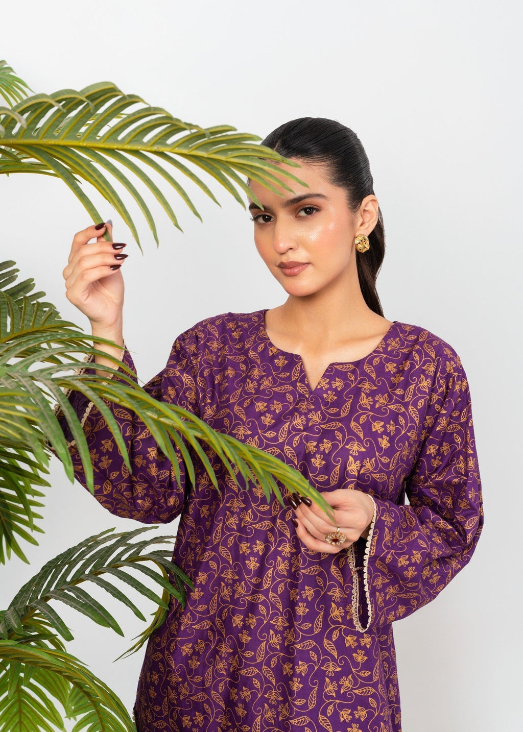 Stylish Collection LEAF PURPLE Women 2pcs