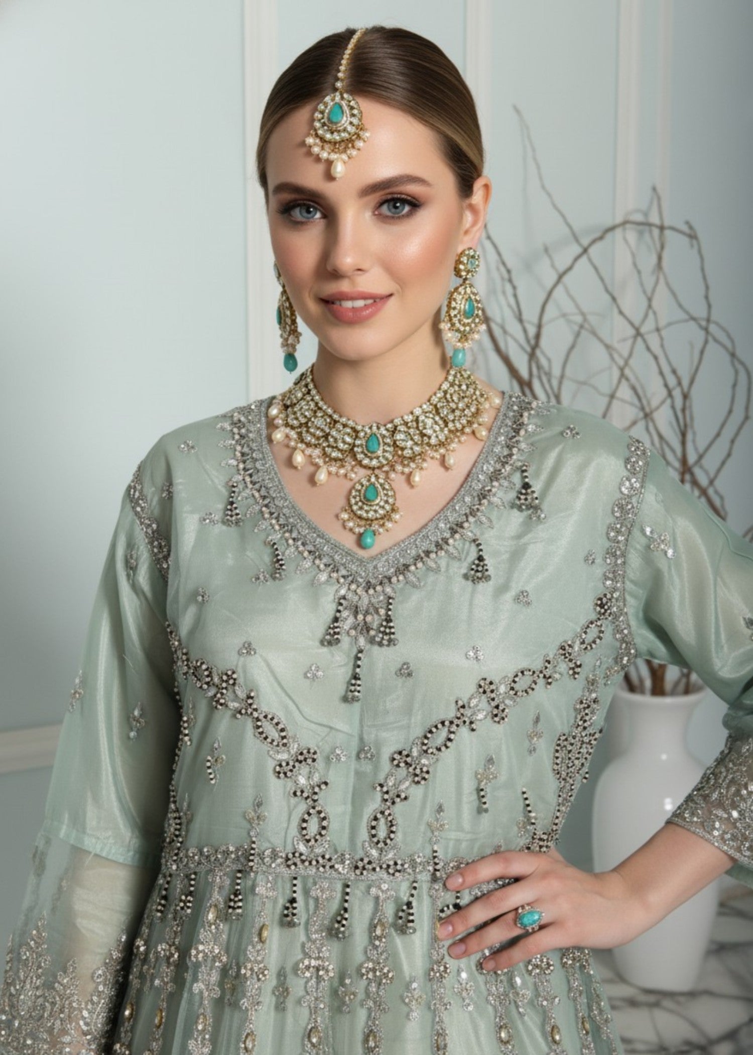 Insiya By Saira Jawad Bridal Maxi Green 216 Women 2pcs