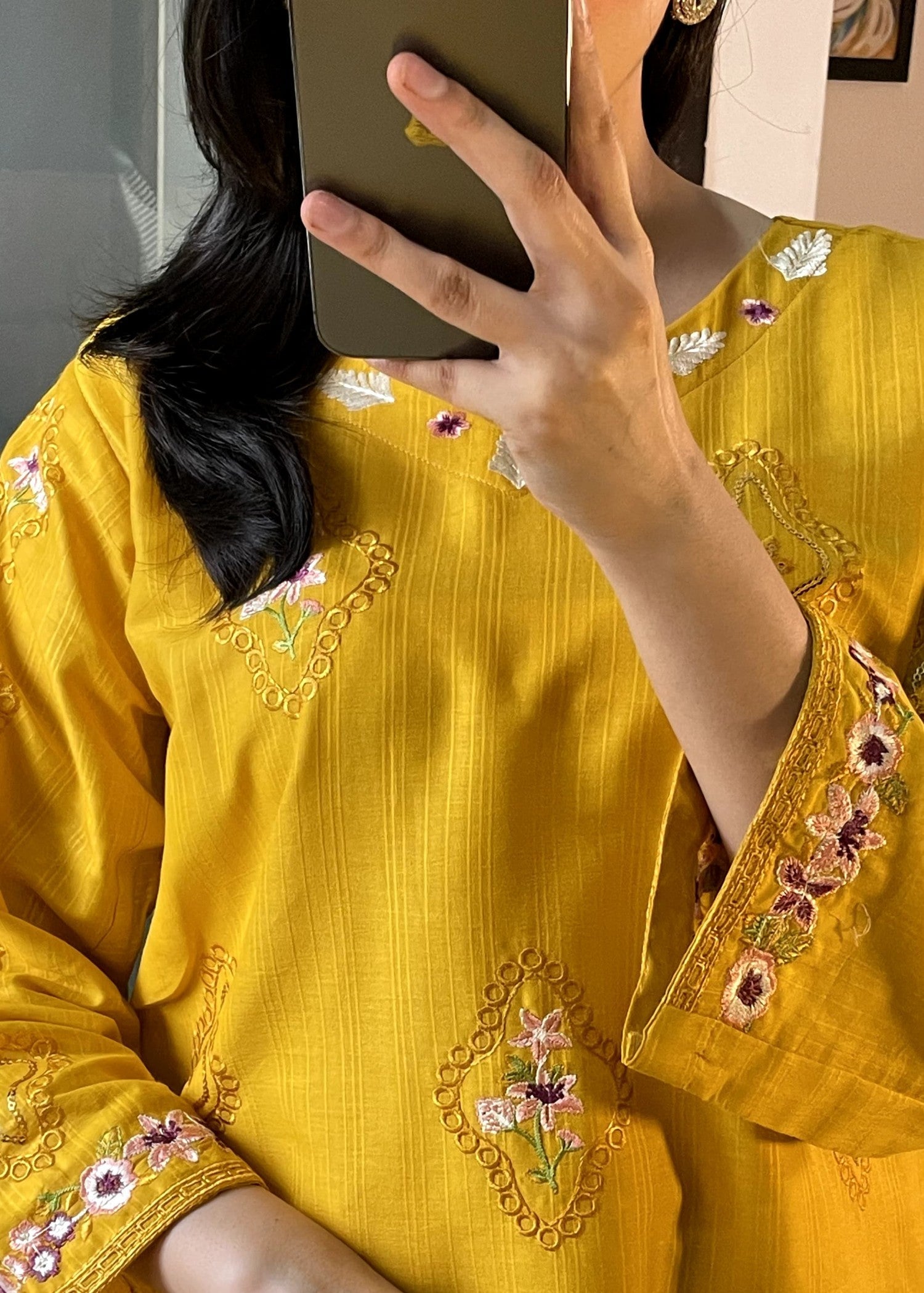 Tehzeeb Libas NOIR BLOOM MUSTARD Women 2pcs