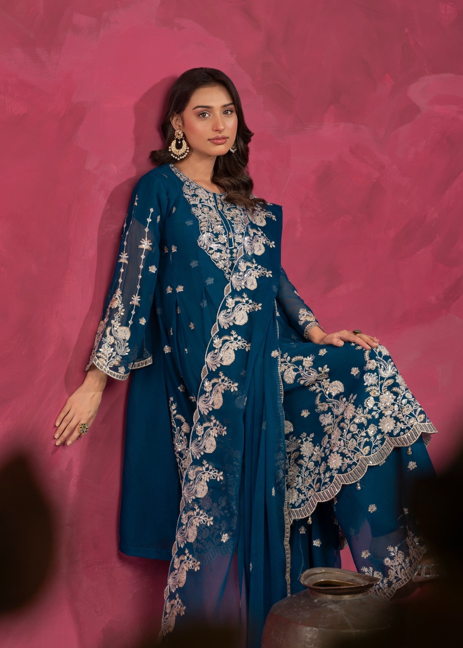 Four Season Boutique ZEBA FROK TEAL BLUE Women 3pcs