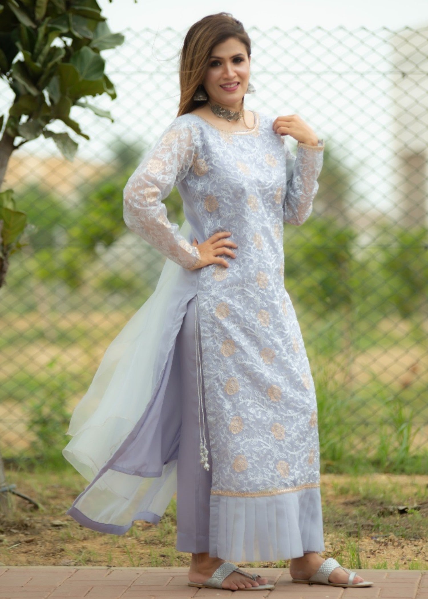 Hayati Collections – Organza Grey – Embroidery Women 3pcs