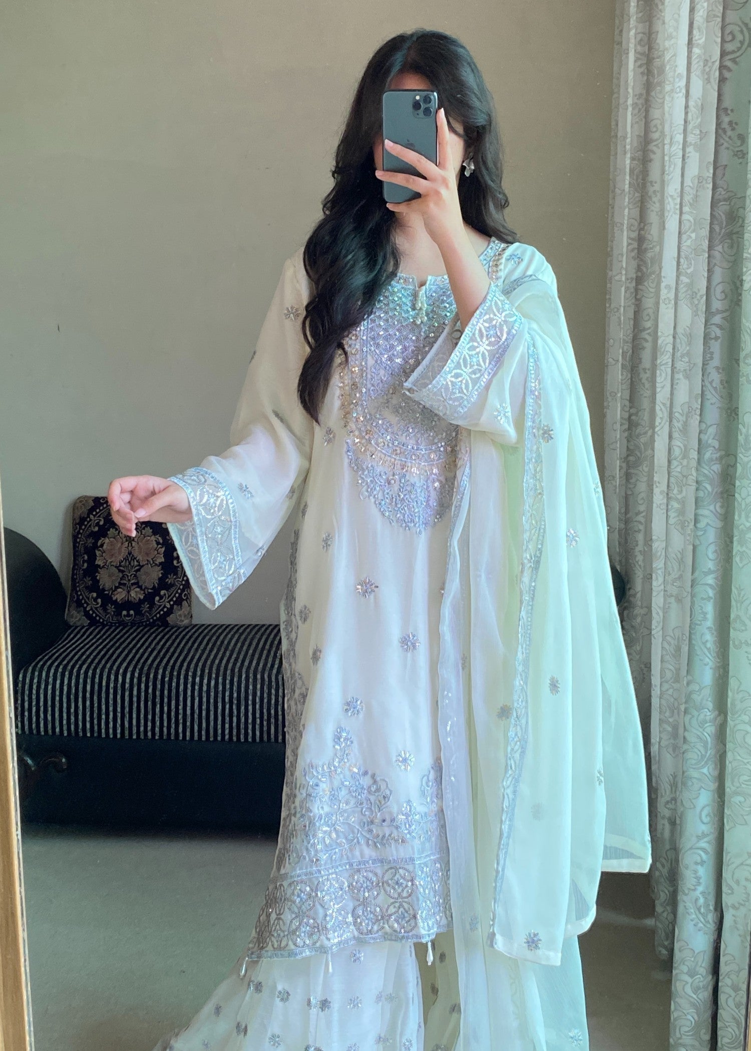 Four Season Boutique FARSHI GHARRARA CREAM Women 3pcs