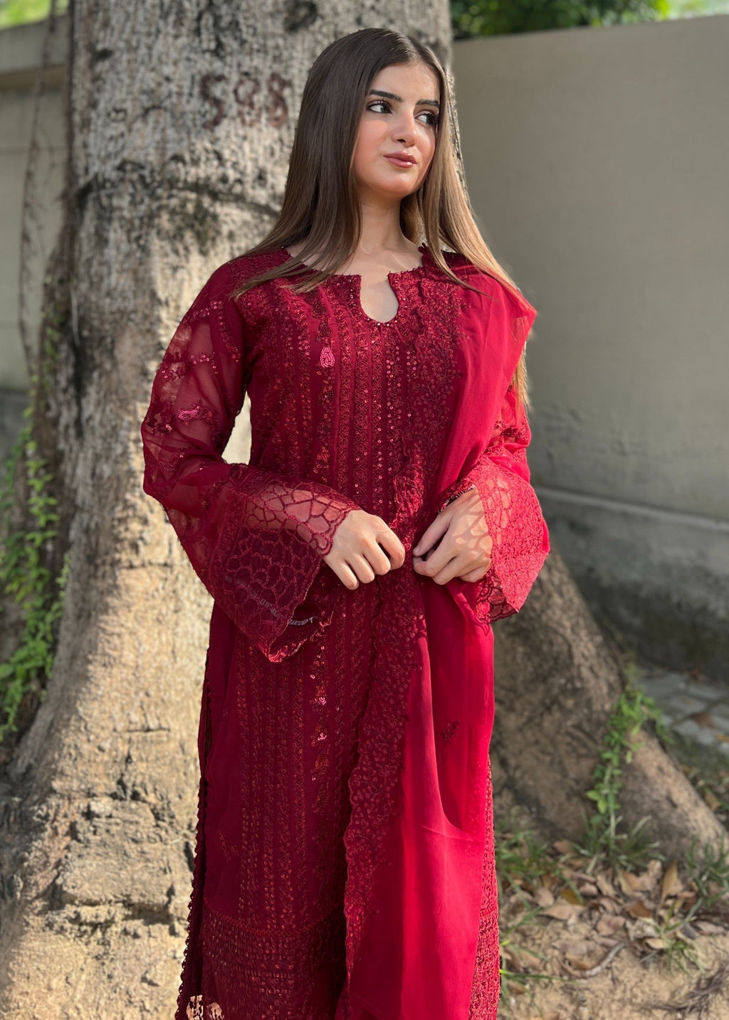 Four Season Boutique ROSE CHIFFON MAROON Women 3pcs