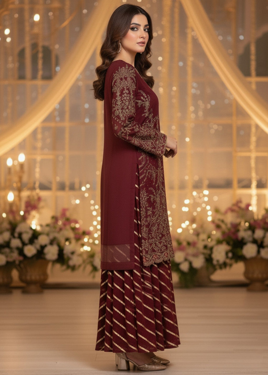 Diara Couture AURORA US 583 MAROON Women 3pcs