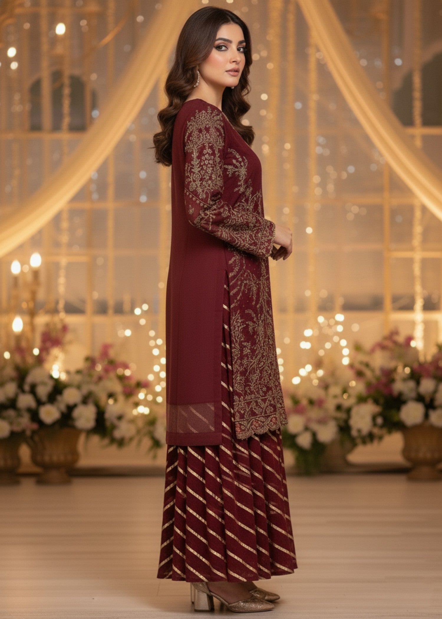 Diara Couture AURORA US 583 MAROON Women 3pcs